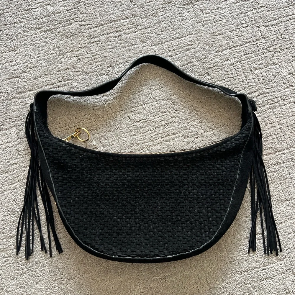 Elizabeth and James Woven Suede Hobo Bag